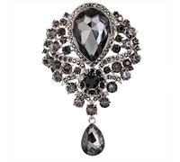Brooches Pin Alloy Brooch Female Glass Pendant Brooch Pin Accessories Outer Clothing Accessories Buckle Brooch (Gray)