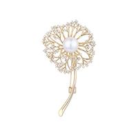 Brooches Pin Dandelion-Shaped Corsage Clothing with Accessories Temperament Style Brooch Female Corsage Wild Temperament Luxury Pin Buckle Fixed Clothes Accessories Brooch (Gold)