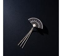 Brooches Pin Exquisite Design Fan Brooch for Female Wedding Party Brooches Gift Atmospheric Jewelry Brooch (Purple)