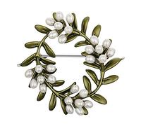 Brooches Pin Freshwater Pearl Brooch Personality Simple Wild Corsage Female Temperament High-End Atmospheric Clothes Pin Brooch (White)