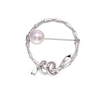 Brooches Pin High-End Brooches Shiny Synthesis Cubic Zirconia Brooches Personalized Temperament Neckline Pearl Corsage Pin Brooch (A)