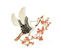 Brooches Pin Ladies Fashion Accessories Enamel Flower Crane Brooch Ladies Bird Animal Party Brooch Cardigan Jacket Coat Brooch Brooch