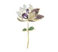 Brooches Pin Ladies Fashion Accessories Ladies Elegant Luxury Flower Brooch Flower Shaped Brooch Party Banquet Brooch Brooch (Purple)