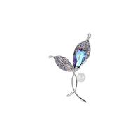 Brooches Pin Leaf Brooches Inlaid Crystal Elegant Ladies Brooch - Fashion Dresses Sweater Chain Corsage Accessories - Birthday Gifts for Girlfriends Brooch (B)