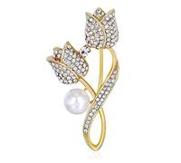brooches Tulip Shape Alloy Brooch Elegant Exquisite Art Corsage Shawl Decorative Lapel for Clothing Hat Collar Pin Made in China
