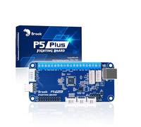 Brook Tablero de Lucha P5 Plus - Versión de cabecera preinstalada, Tiempos de Respuesta rápidos para dominar la Lucha. PCB Arcade Stick para Juegos de Lucha PS5, PS4, PS3, Switch y PC (Entrada X)