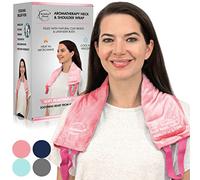 Brookethorne Naturals Almohadilla térmica para microondas para cuello y hombros, almohadilla térmica húmeda con funda extraíble. Envoltura calmante para el cuello con lavanda. Ideal para dolor de