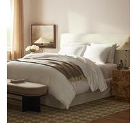 Brooklinen Juego de Ropa de Cama, Juego de sábanas de satén de Lujo en Color Blanco, Juego de 4 Piezas, sábana Bajera, sábana encimera, 2 Fundas de Almohada, tamaño matrimonial