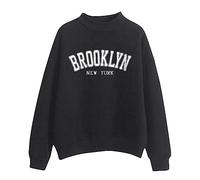 Brooklyb New York - Sudaderas y sudaderas con capucha para mujer, diseño de dibujos animados de otoño, Negro, M