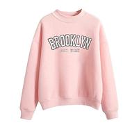 Brooklyb New York - Sudaderas y sudaderas con capucha para mujer, diseño de dibujos animados de otoño, rosa, S