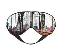 Brooklyn Bridge - Antifaz para dormir de doble cara, cómoda y suave, con correa ajustable, bloquea la luz