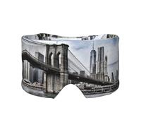 Brooklyn Bridge - Cómoda sombra de ojos para dormir, orejeras para dormir, diadema cálida y diseño de doble cara. Adecuado para meditación y yoga.