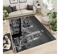 Brooklyn Bridge New York City - Alfombra de área gris con diseño de horizonte lavable a máquina, alfombra de felpa suave para sala de estar y dormitorio, 50 x 80 cm
