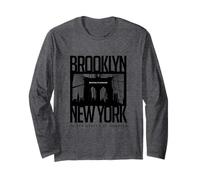 Brooklyn Bridge Shirt, Brooklyn New York City Graphic Design Manga Larga