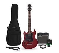 Brooklyn Left Handed Electric Guitar Red 10W Guitar Amp & Accessory Pack