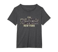 Brooklyn NY Vibes Outfit Shirts, Cool Brooklyn New York City Camiseta, Mujer Tallas Grandes, Jaspeado Oscuro, 1XL Grande