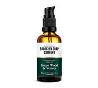 Brooklyn Soap Company, Aceite para barba 50 ml Green Wood & Vetiver - Aceite nutritivo para la barba para hombre - Para el cuidado diario de la barba - Aceite de barba en tamaño de viaje, ideal como