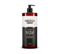 Brooklyn Soap Company Oud Wood & Santal Body Wash 1 litro - Gel de ducha 2 en 1 para hombres para piel y cabello - Gel de ducha