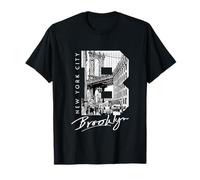 Brooklyn Street Inside Bold Letra B Vintage New York Travel Camiseta