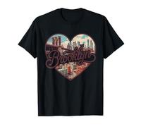 Brooklyn Vintage Heart T-Shirt - Retro NYC Bridge Souvenir Camiseta