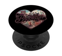 Brooklyn Vintage Heart T-Shirt - Retro NYC Bridge Souvenir PopSockets PopGrip Adhesivo