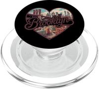 Brooklyn Vintage Heart T-Shirt - Retro NYC Bridge Souvenir PopSockets PopGrip para MagSafe