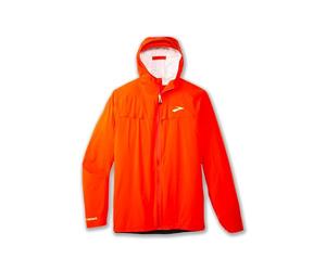 BROOKS 211448686 High Point Waterproof Jacket Jacket Hombre Cherry Tomato/Phantom Grey Tamaño 30