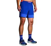 BROOKS 211454452 High Point 7" 2-in-1 Short Shorts Hombre Dark Aegean/Bright Orange Tamaño 30