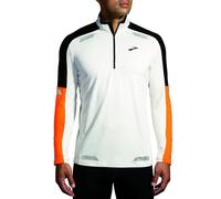 BROOKS 211516167 Run Visible 1/2 Zip 2.0 Sweatshirt Hombre Ecru/Fluoro Flash/Black Tamaño 35