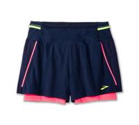 BROOKS 221656439 High Point 3" 2-in-1 Short 2.0 Shorts Mujer Navy/Neo Pink Tamaño 20