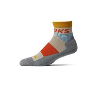 BROOKS 280500214 High Point Quarter Socks Unisex Adult Oatmeal/Red Clay Tamaño 25