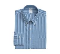 Brooks Brothers - Camisa de Algodón de Corte Regular con Cuello Button-Down - Shirts - Hombre - Azul - M -