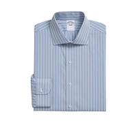 Brooks Brothers - Camisa de Algodón de Corte Regular con Cuello Inglés - Shirts - Hombre - Azul - M -