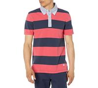 Brooks Brothers Camisa de rugby de manga corta para hombre, Rojo/Azul marino, Medium