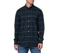 Brooks Brothers Camisa Deportiva de Franela de Manga Larga para Hombre, Reloj Negro, X-Large