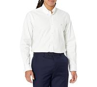 Brooks Brothers Camisa Deportiva Oxford elástica de Manga Larga para Hombre, Color Liso, Color Blanco, Talla XXL, Blanco, XXL