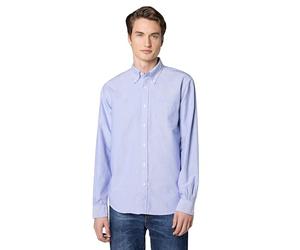 Brooks Brothers Camisa Oxford Friday para Hombre, Azul Liso, XL