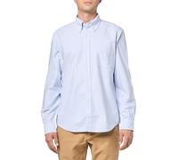 Brooks Brothers Friday Oxford - Camisa Deportiva de Manga Larga para Hombre, Raya Azul, Medium