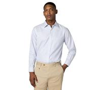 Brooks Brothers Men's Non-Iron Stretch Dobby Ainsley Spread Collar Check Dress Shirt, White/Blue