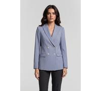 Brooks Brothers Pinstripe Linen Blend Double-breasted Blazer Light Blue Talla: XS | Blazers Outlet | Mujer | Blanco
