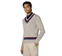 Brooks Brothers Suéter de tenis de mezcla de lana de lujo para, Gris, Large