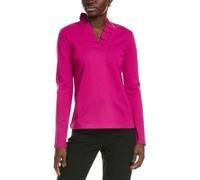 Brooks Brothers Top clásico de Punto para Mujer con Cuello en V, Manga Larga, Fucsia_, L