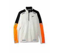 BROOKS Camiseta de running para hombre Visible 17 Zip blanco | S