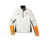 BROOKS 221686167 Run Visible 1/2 Zip 2.0 Sweatshirt Mujer Ecru/Fluoro Flash/Black Tamaño 25