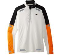 BROOKS Run Visible 1/2 Zip 2.0 - Hombre - Blanco / Narnaja / Negro - talla S- modelo 2025