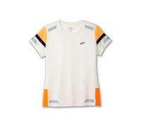 BROOKS Run Visible Short Sleeve 2.0 T-Shirt, Crudo/Flúor Flash/Black, 20 para Mujer