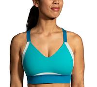 Brooks Sujetador deportivo entrelazado para mujer para correr de alto impacto, entrenamientos y deportes con máximo apoyo, Verde Nilo/Laguna/Menta Claro, 90A/B