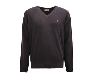 Brooksfield - Jersey de Lana Cuello en V Gris/Azul - Knitwear - Hombre - Gris - S -