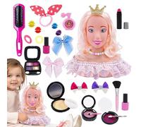 brooksnaji Cabeza de peluquería para, cabeza de maniquí para trenzado de cabello | Maniquí de peinado trenzado - Cabeza de práctica de cosmetología para niñas de 3 años o más, rizado del cabello