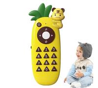 brooksnaji Fingir teléfono, Juguete para teléfonos móviles para niños pequeños - Juguete Multifuncional de piña de Dibujos Animados, Control Remoto con Sonido | Juguete para teléfono de Aprendizaje